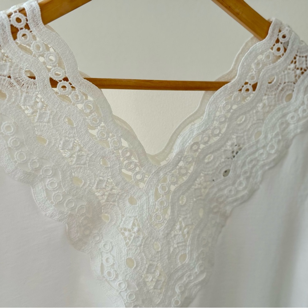 Sandro Paris White Embellished Lace Trim T-Shirt
Sz 2 - Picture 3 of 4